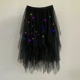 thumbnail image 2 of DHFJKG Women Tutus LED Light Up Midi Skirt High Waisted Mesh Layered Irregular Hem Lightweight Flowy Skirts Rave Party Dance Trendy Skirt, 2 of 4