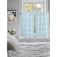 thumbnail image 4 of Kitchen Curtains 54 Inches length, Aqua Blue Green Window Treatment Curtain Drapes, Checkered Plaid Gingham Lattice Trellis Thermal Insulated Drapes for Basement Hotel RV, 42"x54", 2 Panels, 4 of 7