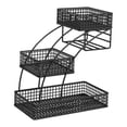 thumbnail image 3 of Cesta de frutas de 3 niveles, multifuncional, compacta, para decoración del hogar Negro, 3 of 8