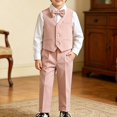 thumbnail image 5 of TIREOW Boys Formal Suit 4 Piece Set Long Sleeve White Shirt Waistcoat Pants and Bow Tie Set Kids Classic Wedding Tuxedo Outfit, 5 of 5