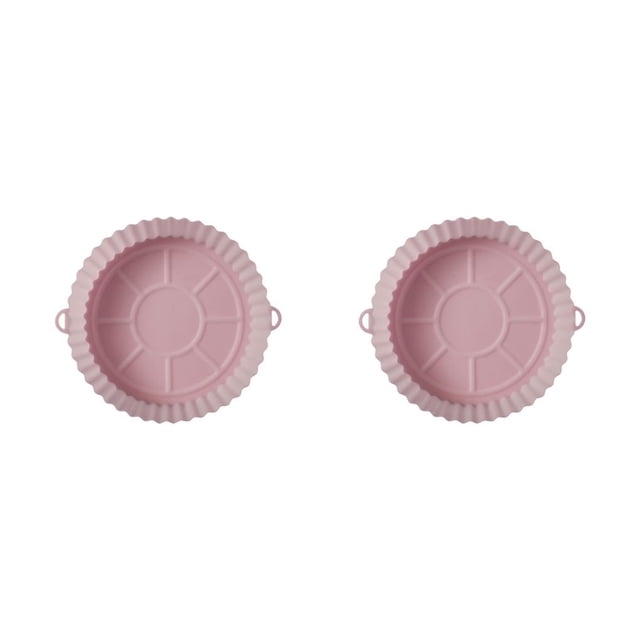 Inteprter Olla para freidora de aire, cesta reutilizable para horno, bandeja para hornear, bandeja con revestimiento lavable Rosado 2piezas Inteprter CBP285151
