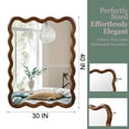 thumbnail image 2 of Jopath 30"x40" Wavy Rectangle Solid Wood Frame Decorative Mirror for Bedroom Bathroom Living Room Entryway Black Walnut Color, 2 of 8