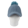 thumbnail image 2 of WITHMOONS Women Ribbed Visor Knit Pom Beanie Hat Winter Warm Cap SLQ1252 (Blue), 2 of 6