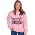 thumbnail image 5 of Breast Cancer Betty Pretty Strong Women Crewneck Sweatshirt Brisco Brands 2X, 5 of 5