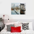 thumbnail image 5 of ARISTURING  Brooklyn Bridge Canvas Wall Art Abstract Skyline New York City Painting, Modern Colorful NYC Picture Textured Artwork Framed for Bedroom Living Room 16x12in, 5 of 6