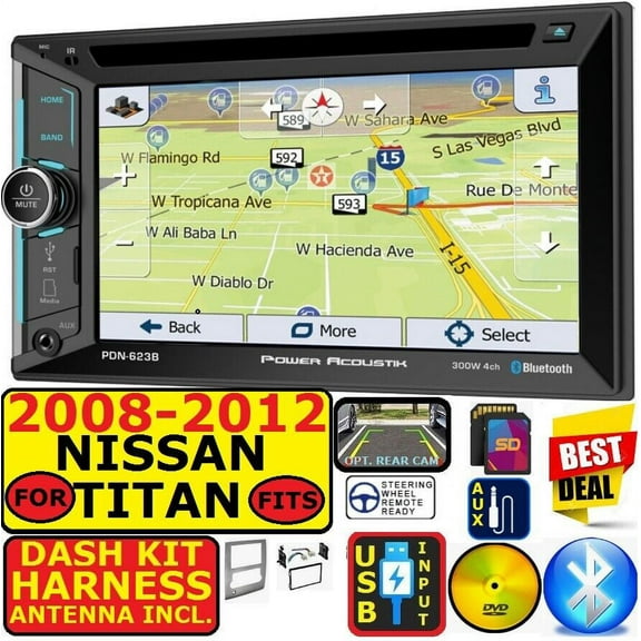FITS TITAN GPS NAVIGATION SYSTEM BLUETOOTH USB/SD CD/DVD CAR RADIO STEREO PKG