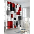 thumbnail image 3 of Space Design Sense Shower Curtain, Abstract Irregular Grey Line Stitching Waterproof Shower Curtain Set with 12 Hooks Lightweight Washable Fabric Shower Curtains for Bathroom 72x78 Inches, 3 of 6