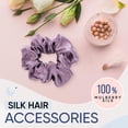 thumbnail image 7 of Blissy Silk Scrunchies (3 Pack) - 100% Pure Mulberry Silk - 22 Momme 6A High-Grade Fibers - Silk Scrunchie for Straight & Curly Hair - Preventing Breakage, Tangling, & Creasing (Lavender Skinny), 7 of 7