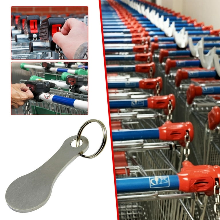 Packs Aluminum Alloy Shopping Cart Key Coin Trolley Token for