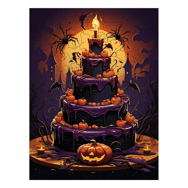 Cut Wooden Puzzle Halloween Activity & Eerie Home Decor Craft For Adults And Families