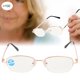 thumbnail image 4 of Gafas de lectura unisex con bloqueo de luz azul +1,00, lentes transparentes para hombres y mujeres a la moda Golden Glamour, 4 of 8