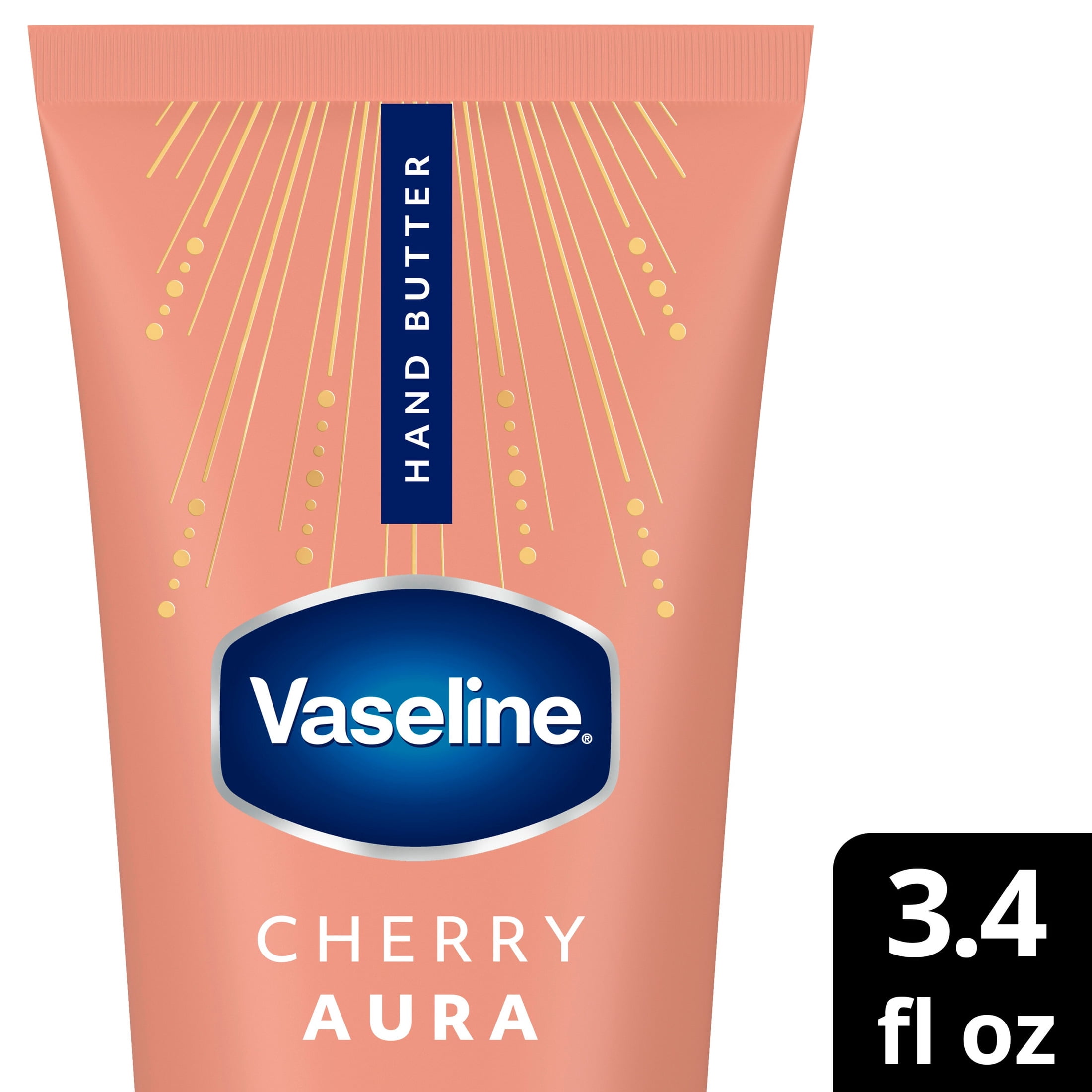 Vaseline Hand Butter for Dry Hands, Cherry Aura 72HR Moisture and a Sweet Cherry Scent, 3.4 fl oz