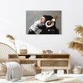 thumbnail image 4 of Monkey With Headphones Banksy DJ Chimp Pop Art Cool Ape Abstract Canvas Prints Wall Art Paintings for Living Room Bedroom Home Decorations Stretched Artwork for Office Decor(18" W x 12" H，Framed), 4 of 10