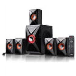 beFree Sound BFS-420 5.1 Channel Surround Sound Bluetooth Speaker System Orange