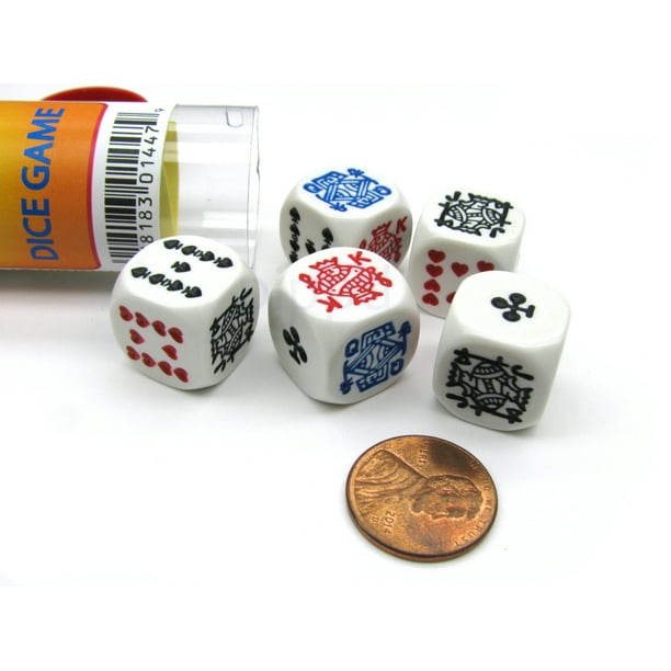 Koplow Games Poker Dice Game with 5 Dice Travel Tube and Gaming Instructions 01446 Walmart