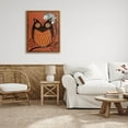 thumbnail image 2 of Round Owl Autumn Botanical Border Holiday Graphic Art Gallery Wrapped Canvas Print Wall Art, 2 of 7