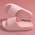 thumbnail image 2 of Platform Slides for Men Women Lightweight Indoor Home Slip on House Slippers Casual Antislip Bathroom Shower Shoes Summer Outdoor Beach Shoes Pink Size 7, 2 of 4