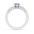thumbnail image 2 of ANGARA Natural Vintage Style Bezel-Set 1.6 ct Amethyst Ring with Diamonds in 14K White Gold for Women (Size-9x7mm) | February Birthstone, Anniversary, Jewelry Gift for Women | Natural Amethyst Ring, 2 of 9