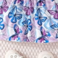 thumbnail image 5 of Cathalem Girls Party Dress Cute Cartoon Pattern Ruffles Sleeve Dress,Purple 6M, 5 of 5
