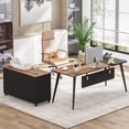 thumbnail image 2 of Tribesigns Executive Desk L Shape Office Desk with Drawer File Cabinet, 70 inch L Shaped Computer Desk with Storage Large Office Desk Set, Office Table with Filing Cabinet, Home Office Furniture Set, 2 of 5