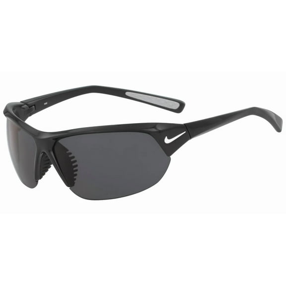Nike Skylon Ace Adult Men's Black Semi-Rimless Sport Wrap Sunglasses with Grey Lens