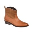 thumbnail image 3 of JOURNEE SIGNATURE Womens Brown Back Pull Tag Braided Comfort Carmela Almond Toe Block Heel Slip On Leather Booties 8.5 M, 3 of 4