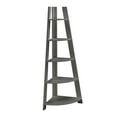 thumbnail image 3 of Weston Home Solvig Corner Ladder 5 Shelf Bookcase, Gray, 3 of 9