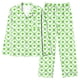 thumbnail image 5 of Pijama informal de manga larga con estampado para mujer, traje de pijama con solapa holgada y bolsillo con botones, top y pantalones de poliéster., 5 of 7