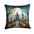 thumbnail image 2 of Graveyard Spooky Halloween Fabric Decorative Pillow 14 in x 14 in, 2 of 2