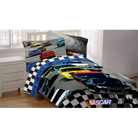Nascar Bed Sheet Set Race Car Bump, Nascar Bedding Twin Size