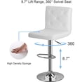 thumbnail image 5 of Peatuk Set of 4 Adjustable Swivel Bar Stools, Modern Counter Height Barstools with Back for Kitchen, White, 5 of 7