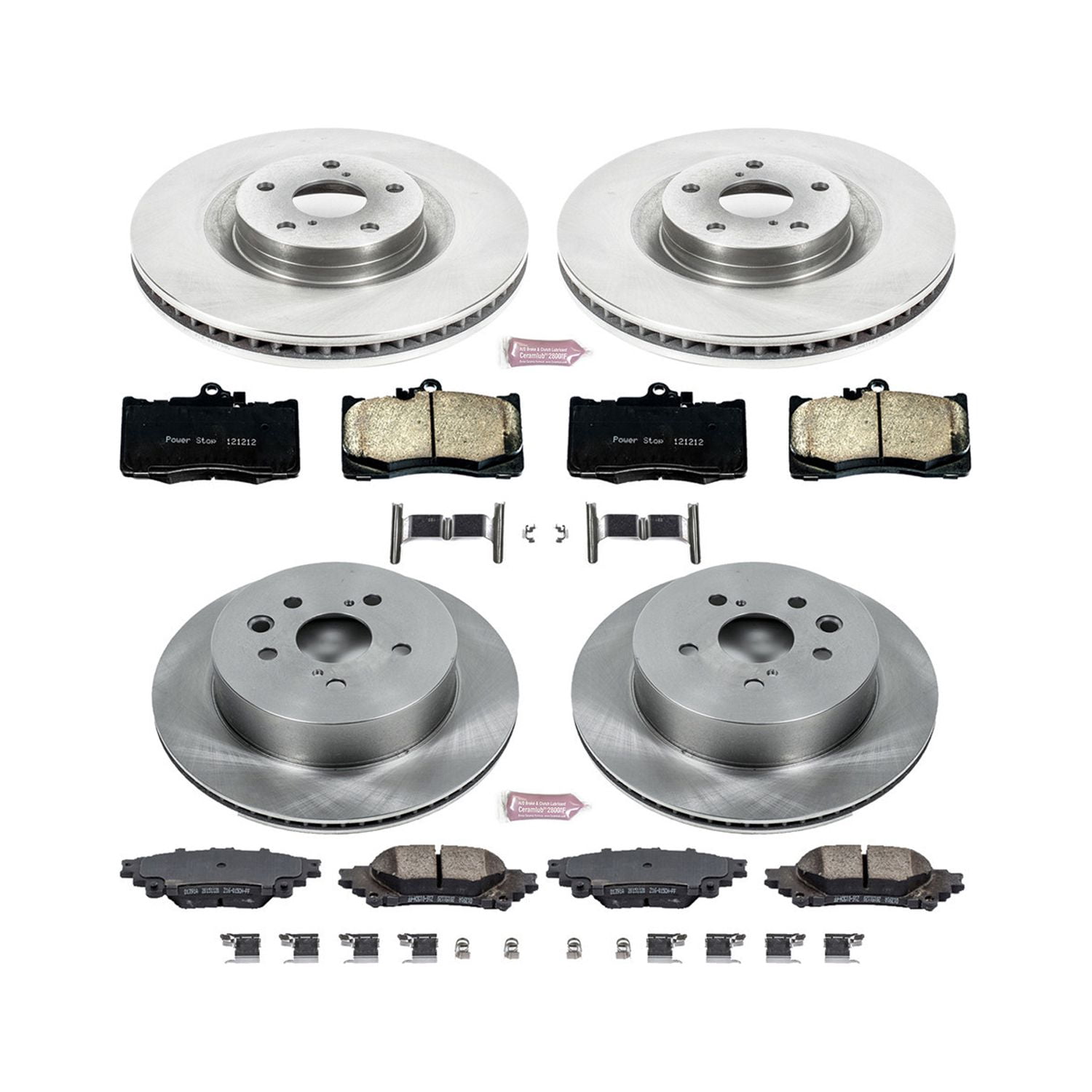 PowerStop Front and Rear Stock Replacement Brake Pad and Rotor Kit Fits: LEXUS Select Models KOE6947