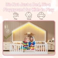 thumbnail image 6 of Mirightone Twin Floor Bed with High Rails, Wooden Montessori Bed Frame with Single Color Light and House Shape Design, Low Profile Beds, twin bed frames white, 6 of 12
