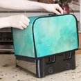 thumbnail image 2 of Toaster Covers 2 Slice, Cyan Mint Marble Waterproof Bread Machine Cover Fits for Standard 2 Slice Toasters, Home Decor Toaster Protection with Hanging Rope, 2 of 7