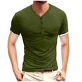 thumbnail image 1 of Floenr Mens T Shirts,Men's Plus Size Shirts Solid Color Short Sleeve T-Shirts Button-Up Shirts, 1 of 5
