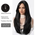 thumbnail image 4 of Yanonmyfd Black Wigs for Women Long Wig with Bangs Natural Straight Wigs Synthetic Hair Heat Resistant Wigs for Daily Party Cosplay Wear, 4 of 38