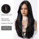 thumbnail image 3 of Yanonmyfd Black Wigs for Women Long Wig with Bangs Natural Straight Wigs Synthetic Hair Heat Resistant Wigs for Daily Party Cosplay Wear, 3 of 38