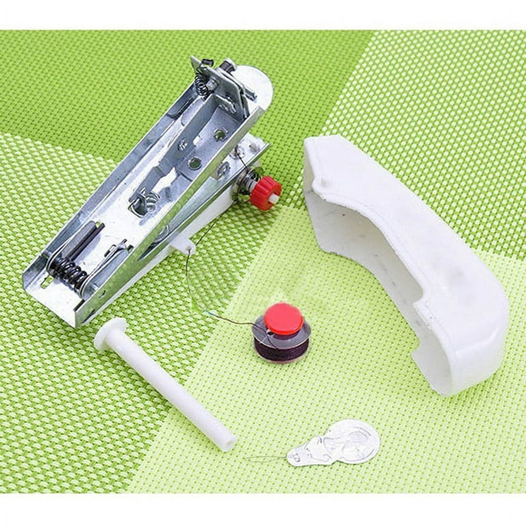  HiLeyJey Handheld Sewing Machine Manual Sewing Machine Portable  Stapler Mini Sewer Machine Hand Stitcher Sewing Machine Handy Needlework  Tool For DIY Crafts Home Travel (White), One Size