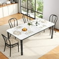 thumbnail image 4 of Industrial Rectangle Dining Table for 6-8, Plain Wood Top & Heavy-Duty Metal Frame, Modern Kitchen & Dining Room Table, Easy Assembly, 4 of 7