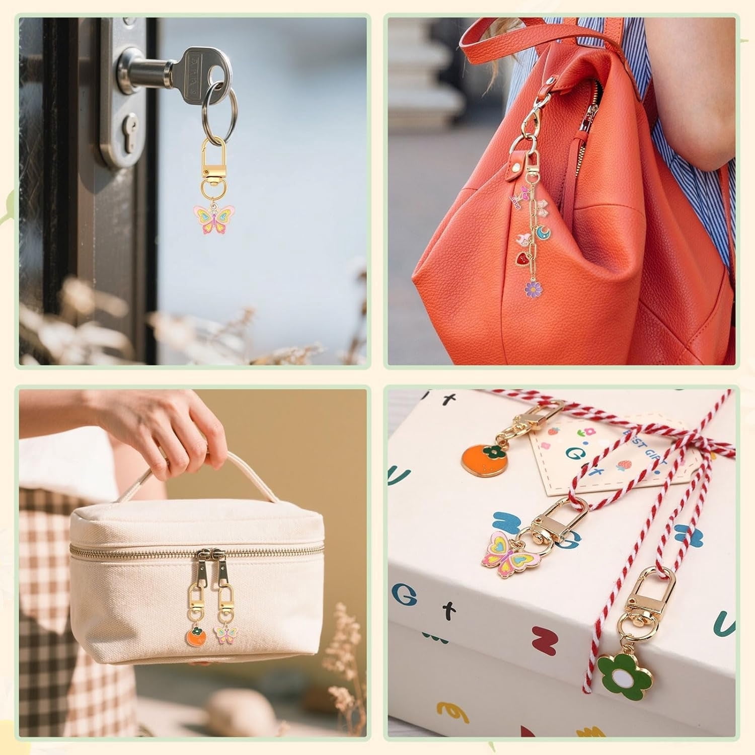 189 Pcs Keychain Making Kit, Gold DIY Jewelry Craft Kit with Charms Jump Rings Lobster Clasps Extender Chains Pliers, Keychain Supplies for Custom Gifts Bag Charms Accessories