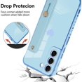 thumbnail image 2 of Designed for Samsung Galaxy S22 Plus 5G Case with Strap Stand Love Hearts Design for Women Girl Men,Plating with Wristband Kickstand Camera Lens Protection Bumper for Galaxy S22 Plus 5G-Blue, 2 of 12