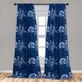 thumbnail image 2 of Petunia Artwork Window Curtains, Winter Colors Delicate Floral Design with Neutral Colors Boho, Lightweight Decor 2-Panel Set with Rod Pocket, Pair of - 28"x95", Dark Lavender Pale Blue, by Ambesonne, 2 of 3