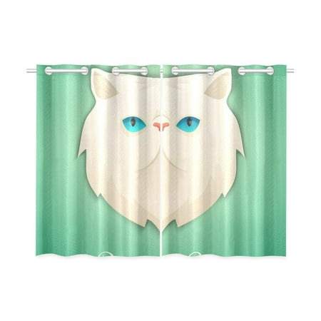 Yusdecor Persian Cat Window Curtain Kitchen Curtains Window