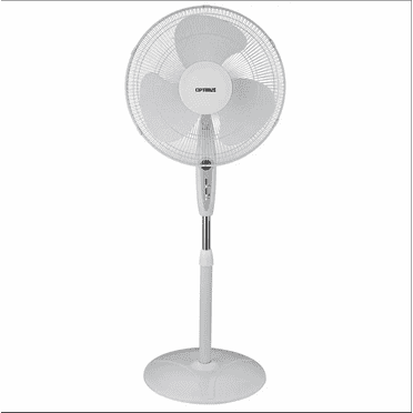 Optimus 16" Oscillating Stand 3-Speed Fan F-1672, White