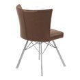 thumbnail image 3 of Armen Living Spago Contemporary Dining Chair in Vintage Gray Faux Leather with Brushed Stainless Steel Finish - Set of 2, 3 of 5