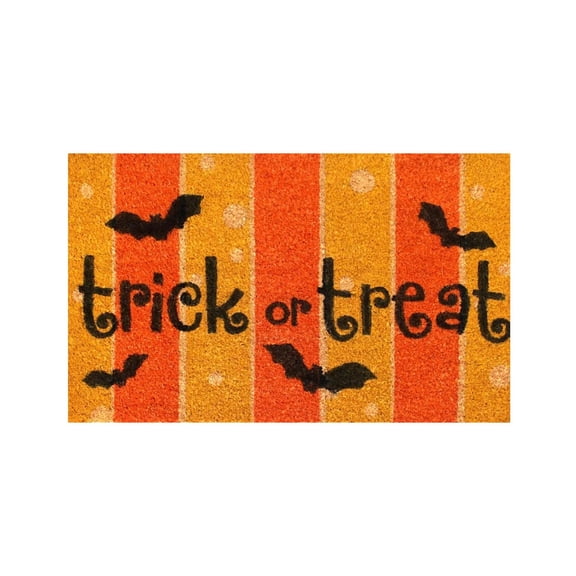 Wovilon Halloween Area Rug Doormat, Black Castle Front Door Mat Non Slip Rubber Backing, Happy Halloween Orange Indoor Outdoor Entrance Mats, Halloween Home Decor Outdoor Rug, 16 X 24 Inches