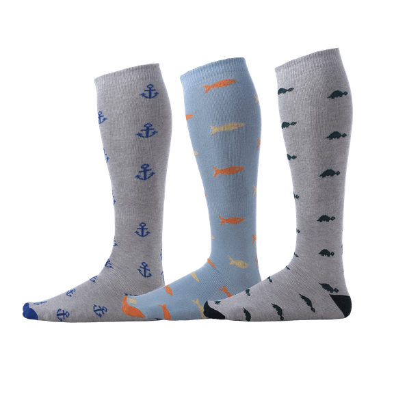 Pierre Henry Over the Calf Socks for Men (3 pairs) | Cotton Over the Calf Dress Socks