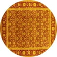 thumbnail image 1 of Ahgly Company Indoor Round Oriental Yellow Traditional Area Rugs, 3' Round, 1 of 4