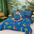 thumbnail image 5 of Erosebridal Funny Dinosaur Bedding Comforter Set for Boys Girls, Cute Animal Wildlife Full Bedding Set, Blue, 5 of 6