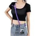 thumbnail image 4 of Dteck for Samsung Galaxy Z Flip 5 Case with Hinge Protection, Lightweight Non-Yellowing Transparent Clear Phone Cover with Crossbody Nylon Lanyard for Samsung Z Flip 5,Clear Case+Purple Strap, 4 of 4